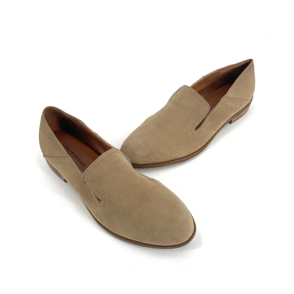 Lucky Brand Cahill Soft Leather Slip On Comfort Casual Trendy Luxe Loafer Flat